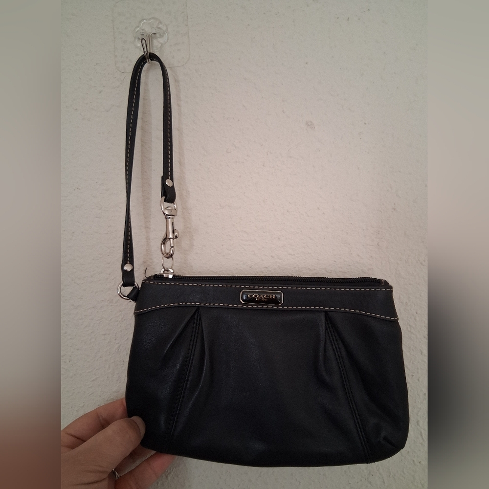 Coach Black Leather Wristlet